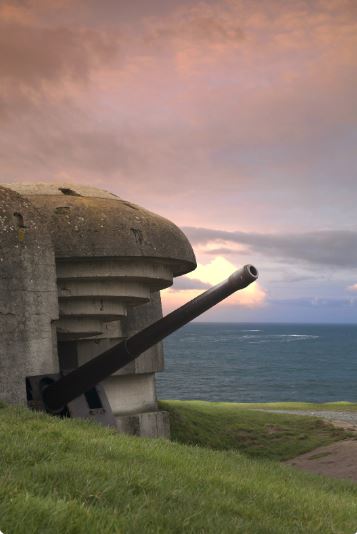 batteria tedesca sulla costa di Gold Beach