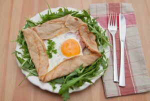 galettes con rucola e uova